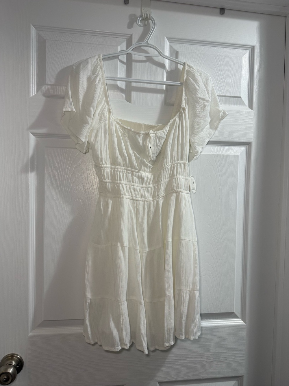 Hollister Square-Neck Tiered Mini Dress